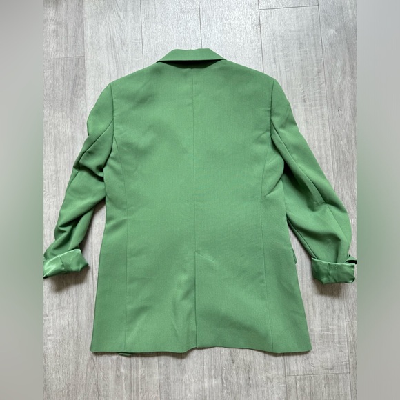 NWT ZARA WOMEN STRAIGHT CUT BUTTONED BLAZER GREEN 3736/042 size S - Picture 8 of 8